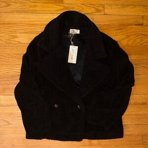 New In Black Teddy Jacket Medium NWT